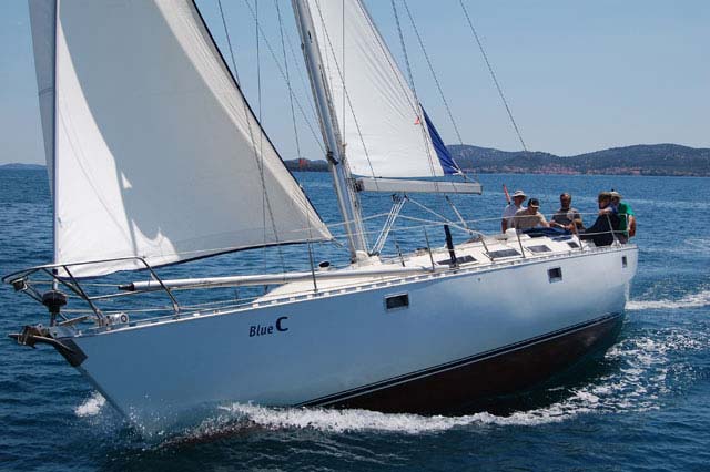 Segelausbildung auf der Yacht BlueC mit Teilnehmern